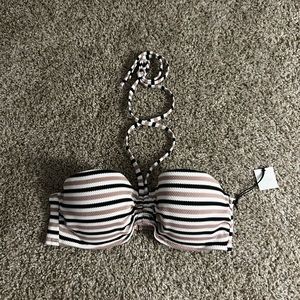 NWT Striped Wired Bikini Top size 34B